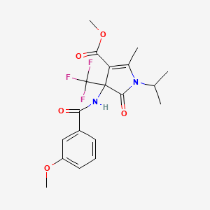 methyl 4-{[(3-methoxyphenyl)carbonyl]amino}-2-methyl-5-oxo-1-(propan-2-yl)-4-(trifluoromethyl)-4,5-dihydro-1H-pyrrole-3-carboxylate