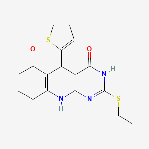 2-(ethylsulfanyl)-5-(thiophen-2-yl)-5,8,9,10-tetrahydropyrimido[4,5-b]quinoline-4,6(3H,7H)-dione