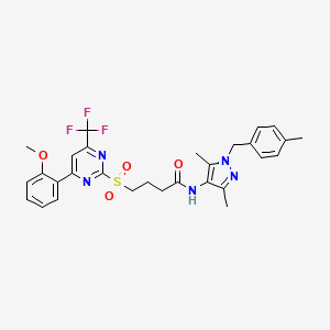 N-[3,5-dimethyl-1-(4-methylbenzyl)-1H-pyrazol-4-yl]-4-{[4-(2-methoxyphenyl)-6-(trifluoromethyl)pyrimidin-2-yl]sulfonyl}butanamide