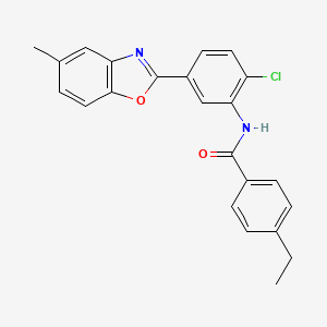 N-[2-chloro-5-(5-methyl-1,3-benzoxazol-2-yl)phenyl]-4-ethylbenzamide