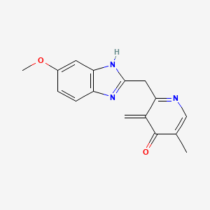 molecular formula C₁₆H₁₇N₃O₂ B1145357 去亚砜-4-去甲基奥美拉唑 CAS No. 1384163-92-1
