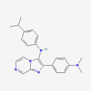 molecular formula C23H25N5 B11453578 2-[4-(dimethylamino)phenyl]-N-[4-(propan-2-yl)phenyl]imidazo[1,2-a]pyrazin-3-amine 