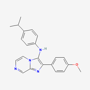 molecular formula C22H22N4O B11453579 2-(4-methoxyphenyl)-N-[4-(propan-2-yl)phenyl]imidazo[1,2-a]pyrazin-3-amine 