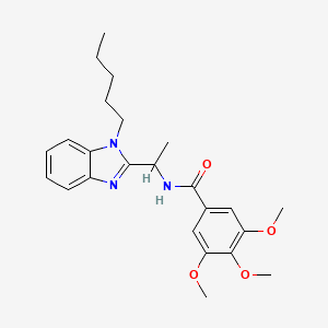 molecular formula C24H31N3O4 B11453583 3,4,5-trimethoxy-N-(1-(1-pentyl-1H-benzo[d]imidazol-2-yl)ethyl)benzamide 