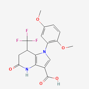 1-(2,5-dimethoxyphenyl)-5-oxo-7-(trifluoromethyl)-4,5,6,7-tetrahydro-1H-pyrrolo[3,2-b]pyridine-3-carboxylic acid