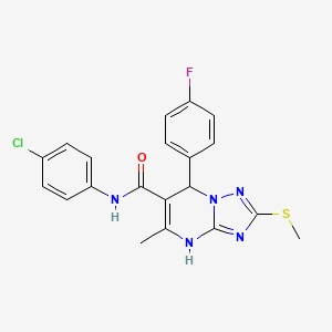 molecular formula C20H17ClFN5OS B11453603 N-(4-chlorophenyl)-7-(4-fluorophenyl)-5-methyl-2-(methylsulfanyl)-4,7-dihydro[1,2,4]triazolo[1,5-a]pyrimidine-6-carboxamide 