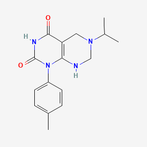 molecular formula C16H20N4O2 B11453623 2-hydroxy-1-(4-methylphenyl)-6-(propan-2-yl)-5,6,7,8-tetrahydropyrimido[4,5-d]pyrimidin-4(1H)-one 