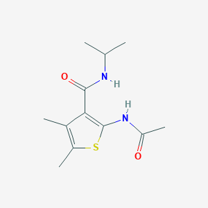 molecular formula C12H18N2O2S B11453640 2-(acetylamino)-4,5-dimethyl-N-(propan-2-yl)thiophene-3-carboxamide 