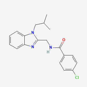 molecular formula C19H20ClN3O B11453667 4-chloro-N-{[1-(2-methylpropyl)-1H-benzimidazol-2-yl]methyl}benzamide 