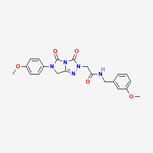 molecular formula C21H21N5O5 B11453673 N-(3-methoxybenzyl)-2-[6-(4-methoxyphenyl)-3,5-dioxo-6,7-dihydro-3H-imidazo[5,1-c][1,2,4]triazol-2(5H)-yl]acetamide 