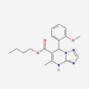 molecular formula C18H22N4O3 B11453680 Butyl 7-(2-methoxyphenyl)-5-methyl-4,7-dihydro[1,2,4]triazolo[1,5-a]pyrimidine-6-carboxylate 