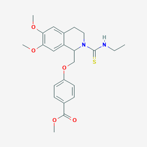 Methyl 4-((2-(ethylcarbamothioyl)-6,7-dimethoxy-1,2,3,4-tetrahydroisoquinolin-1-yl)methoxy)benzoate