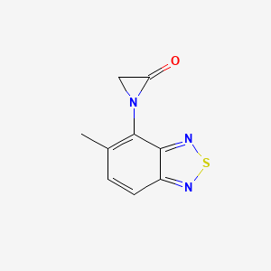 molecular formula C9H7N3OS B11453694 1-(5-Methyl-2,1,3-benzothiadiazol-4-yl)aziridin-2-one 