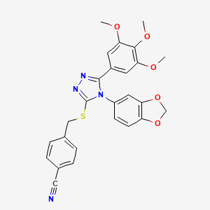 4-({[4-(1,3-benzodioxol-5-yl)-5-(3,4,5-trimethoxyphenyl)-4H-1,2,4-triazol-3-yl]sulfanyl}methyl)benzonitrile