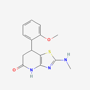 molecular formula C14H15N3O2S B11453737 7-(2-Methoxyphenyl)-2-(methylamino)-4H,6H,7H-[1,3]thiazolo[4,5-b]pyridin-5-one 