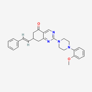 molecular formula C27H28N4O2 B11453743 2-[4-(2-methoxyphenyl)piperazin-1-yl]-7-[(E)-2-phenylethenyl]-7,8-dihydroquinazolin-5(6H)-one 