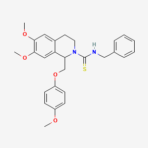 N-benzyl-6,7-dimethoxy-1-((4-methoxyphenoxy)methyl)-3,4-dihydroisoquinoline-2(1H)-carbothioamide