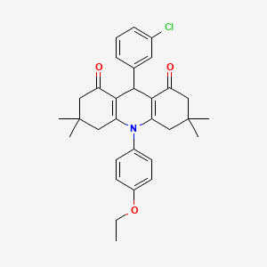 9-(3-chlorophenyl)-10-(4-ethoxyphenyl)-3,3,6,6-tetramethyl-3,4,6,7,9,10-hexahydroacridine-1,8(2H,5H)-dione