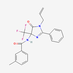 molecular formula C21H18F3N3O2 B11453780 3-methyl-N-[5-oxo-2-phenyl-1-(prop-2-en-1-yl)-4-(trifluoromethyl)-4,5-dihydro-1H-imidazol-4-yl]benzamide 