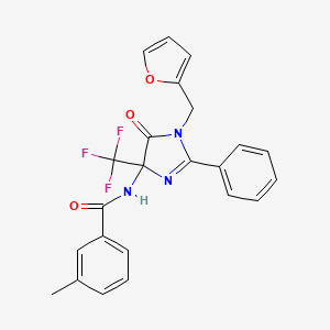 N-[1-(furan-2-ylmethyl)-5-oxo-2-phenyl-4-(trifluoromethyl)-4,5-dihydro-1H-imidazol-4-yl]-3-methylbenzamide