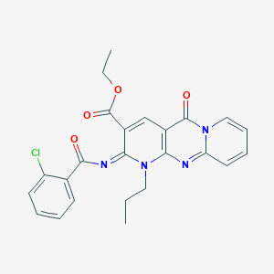 ethyl 6-(2-chlorobenzoyl)imino-2-oxo-7-propyl-1,7,9-triazatricyclo[8.4.0.03,8]tetradeca-3(8),4,9,11,13-pentaene-5-carboxylate