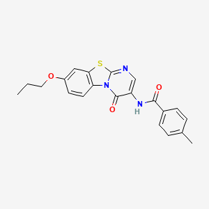 4-methyl-N-(4-oxo-8-propoxy-4H-pyrimido[2,1-b][1,3]benzothiazol-3-yl)benzamide