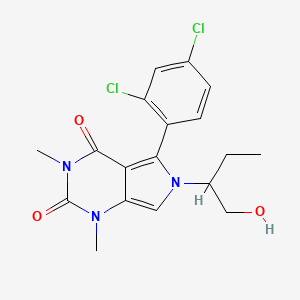 molecular formula C18H19Cl2N3O3 B11453835 5-(2,4-dichlorophenyl)-6-(1-hydroxybutan-2-yl)-1,3-dimethyl-1H-pyrrolo[3,4-d]pyrimidine-2,4(3H,6H)-dione 