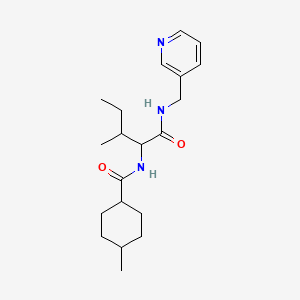 molecular formula C20H31N3O2 B11453836 N~2~-[(4-methylcyclohexyl)carbonyl]-N-(pyridin-3-ylmethyl)isoleucinamide 