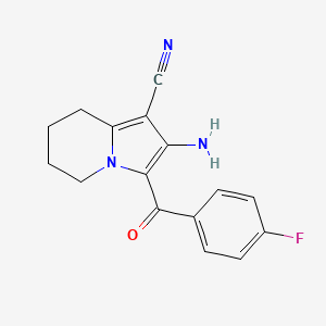 molecular formula C16H14FN3O B11453853 2-Amino-3-[(4-fluorophenyl)carbonyl]-5,6,7,8-tetrahydroindolizine-1-carbonitrile 