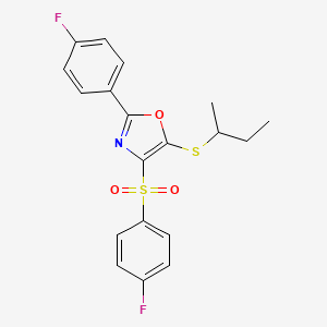 5-(Butan-2-ylsulfanyl)-2-(4-fluorophenyl)-4-[(4-fluorophenyl)sulfonyl]-1,3-oxazole