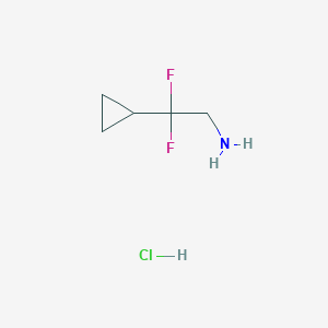 molecular formula C₅H₉F₂N.HCl B1145387 2-环丙基-2,2-二氟乙胺盐酸盐 CAS No. 1781328-30-0