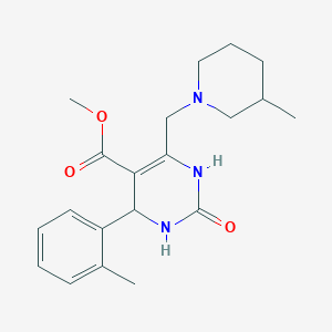 molecular formula C20H27N3O3 B11453874 Methyl 4-(2-methylphenyl)-6-[(3-methylpiperidin-1-yl)methyl]-2-oxo-1,2,3,4-tetrahydropyrimidine-5-carboxylate 