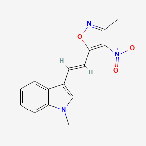 1-methyl-3-[(E)-2-(3-methyl-4-nitro-1,2-oxazol-5-yl)ethenyl]-1H-indole