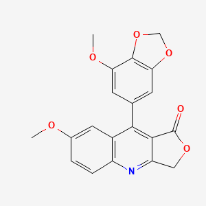 molecular formula C20H15NO6 B11453890 7-methoxy-9-(7-methoxy-1,3-benzodioxol-5-yl)furo[3,4-b]quinolin-1(3H)-one 