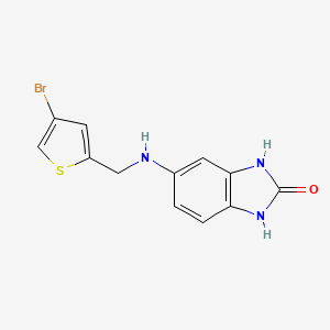 molecular formula C12H10BrN3OS B11453893 5-{[(4-bromothiophen-2-yl)methyl]amino}-1,3-dihydro-2H-benzimidazol-2-one 