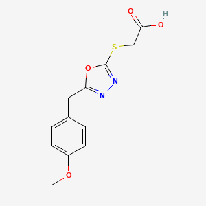 molecular formula C12H12N2O4S B11453899 {[5-(4-Methoxybenzyl)-1,3,4-oxadiazol-2-yl]sulfanyl}acetic acid 