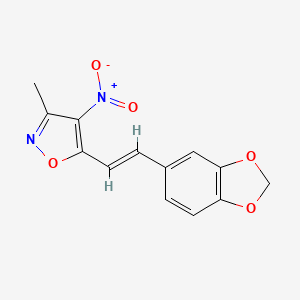 molecular formula C13H10N2O5 B11453905 5-[(E)-2-(1,3-benzodioxol-5-yl)ethenyl]-3-methyl-4-nitro-1,2-oxazole 