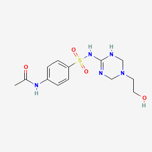 molecular formula C13H19N5O4S B11453907 N-(4-{[5-(2-hydroxyethyl)-1,4,5,6-tetrahydro-1,3,5-triazin-2-yl]sulfamoyl}phenyl)acetamide 