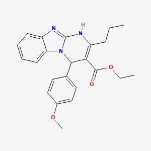 molecular formula C23H25N3O3 B11453909 Ethyl 4-(4-methoxyphenyl)-2-propyl-1,4-dihydropyrimido[1,2-a]benzimidazole-3-carboxylate 