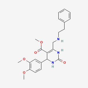 Methyl 4-(3,4-dimethoxyphenyl)-2-oxo-6-{[(2-phenylethyl)amino]methyl}-1,2,3,4-tetrahydropyrimidine-5-carboxylate