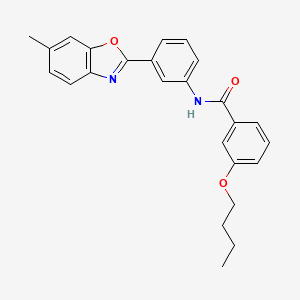 molecular formula C25H24N2O3 B11453931 3-butoxy-N-[3-(6-methyl-1,3-benzoxazol-2-yl)phenyl]benzamide 