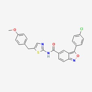 molecular formula C25H18ClN3O3S B11453940 3-(4-chlorophenyl)-N-[5-(4-methoxybenzyl)-1,3-thiazol-2-yl]-2,1-benzoxazole-5-carboxamide 