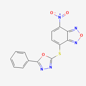 molecular formula C14H7N5O4S B11453953 4-Nitro-7-[(5-phenyl-1,3,4-oxadiazol-2-yl)sulfanyl]-2,1,3-benzoxadiazole 