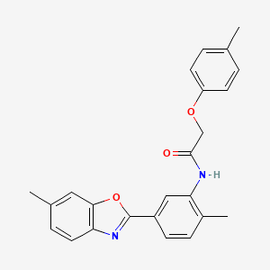 molecular formula C24H22N2O3 B11453954 N-[2-methyl-5-(6-methyl-1,3-benzoxazol-2-yl)phenyl]-2-(4-methylphenoxy)acetamide 