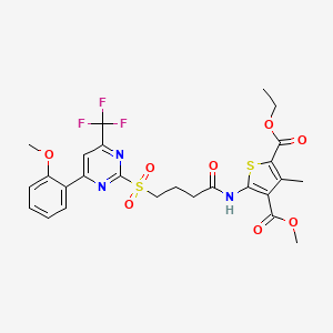 2-Ethyl 4-methyl 5-[(4-{[4-(2-methoxyphenyl)-6-(trifluoromethyl)pyrimidin-2-yl]sulfonyl}butanoyl)amino]-3-methylthiophene-2,4-dicarboxylate