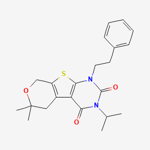 12,12-dimethyl-6-(2-phenylethyl)-4-propan-2-yl-11-oxa-8-thia-4,6-diazatricyclo[7.4.0.02,7]trideca-1(9),2(7)-diene-3,5-dione