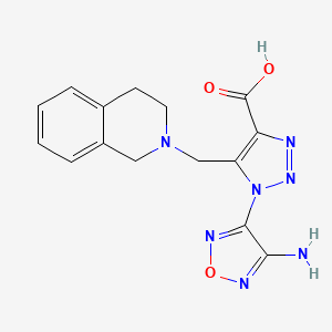 1-(4-amino-1,2,5-oxadiazol-3-yl)-5-(3,4-dihydroisoquinolin-2(1H)-ylmethyl)-1H-1,2,3-triazole-4-carboxylic acid