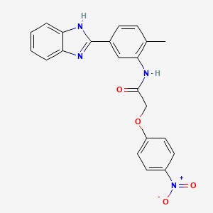 molecular formula C22H18N4O4 B11454048 N-[5-(1H-benzimidazol-2-yl)-2-methylphenyl]-2-(4-nitrophenoxy)acetamide 