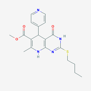 Methyl 2-(butylsulfanyl)-7-methyl-4-oxo-5-(pyridin-4-yl)-3,4,5,8-tetrahydropyrido[2,3-d]pyrimidine-6-carboxylate