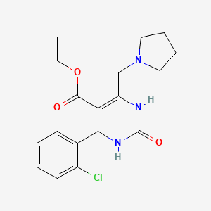 molecular formula C18H22ClN3O3 B11454064 Ethyl 4-(2-chlorophenyl)-2-oxo-6-(pyrrolidin-1-ylmethyl)-1,2,3,4-tetrahydropyrimidine-5-carboxylate 